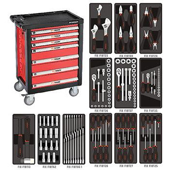 FIXMAN 7 DRAWER ROLLER CABINET ON CASTORS WITH 130PC OF STOCK - Power Tool Traders