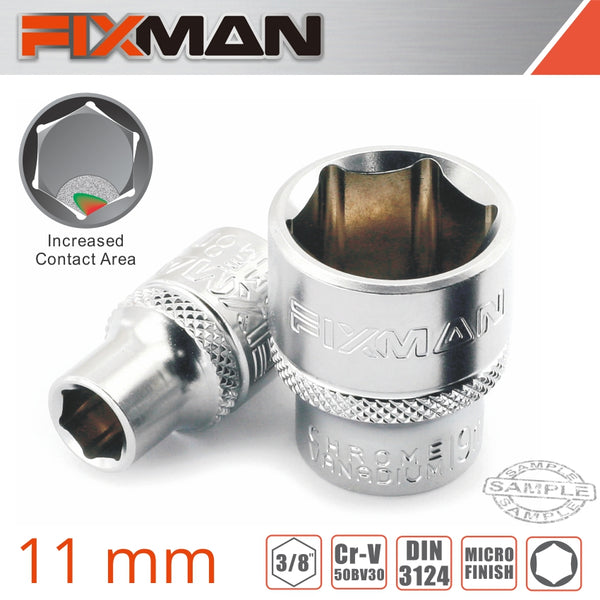 FIXMAN 3/8' DRIVE HEX SOCKET 11MM - Power Tool Traders