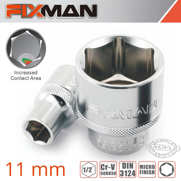 FIXMAN 1/2' DRIVE HEX SOCKET 11MM X 21.8MM - Power Tool Traders