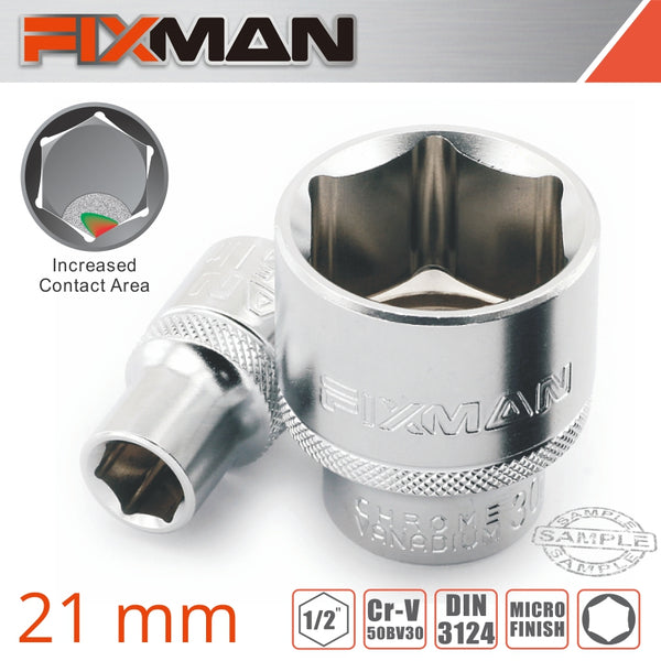 FIXMAN 1/2' DRIVE HEX SOCKET 21MM X 27.8MM - Power Tool Traders