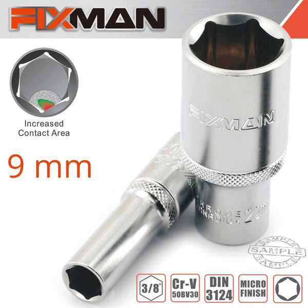 FIXMAN 3/8' DR DEEP SOCKET 9MM - Power Tool Traders