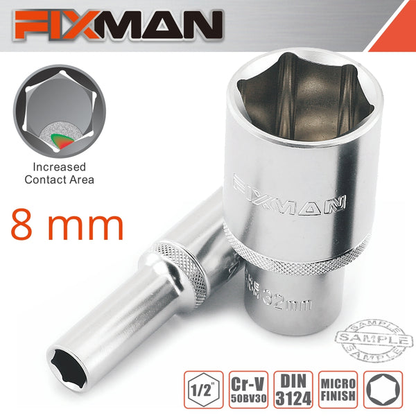 FIXMAN 1/2' DR DEEP SOCKET 8MM - Power Tool Traders