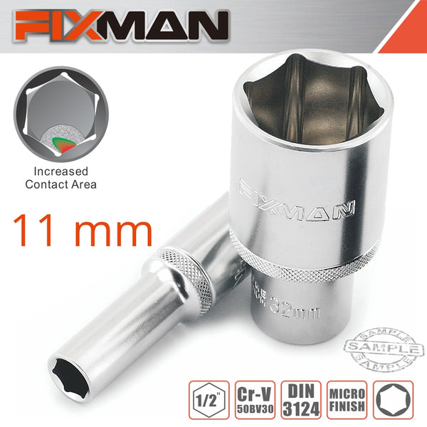 FIXMAN 1/2' DR DEEP SOCKET 11MM - Power Tool Traders