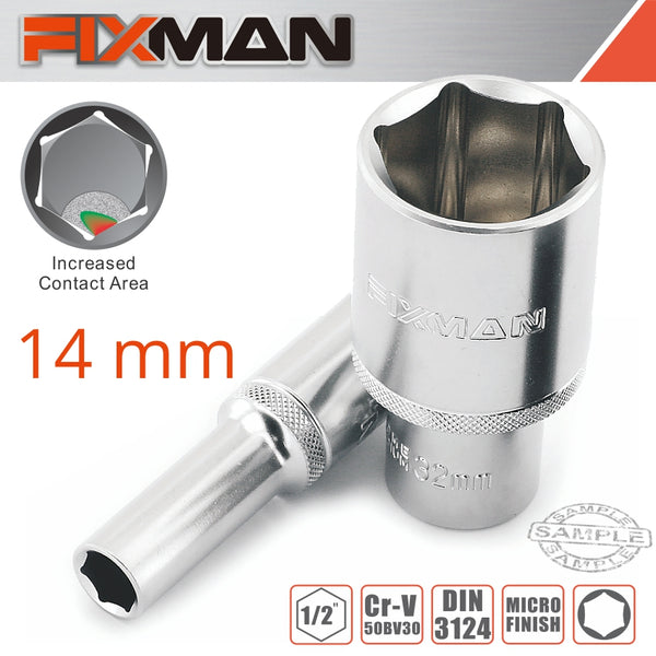 FIXMAN 1/2' DR DEEP SOCKET 14MM - Power Tool Traders
