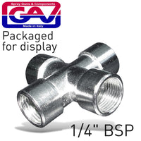 4 WAY CONNECTOR 1/4'FFFF PACKAGED - Power Tool Traders