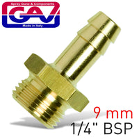 HOSE TAIL BRASS 1-4 MX9MM - Power Tool Traders