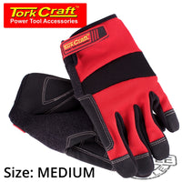 WORK GLOVE MEDIUM-ALL PURPOSE RED WITH TOUCH FINGER - Power Tool Traders