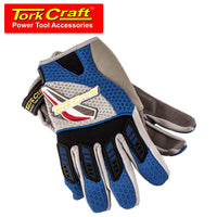 MECHANIC GLOVE X-SMALL SYNT.LEATHER LEATHER PALM AIR MESH BACK BLUE - Power Tool Traders