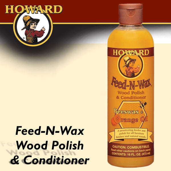 HOWARD FEED-N-WAX WOOD POLISH & CONDITIONER 16 FL.OZ - Power Tool Traders