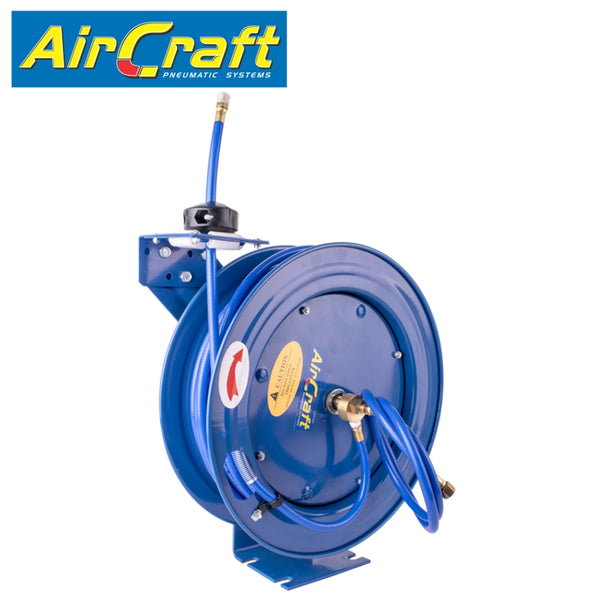 AIR HOSE REEL 8 X12MM PU HOSE 15M WITH 1/4'BSP FITTING METAL CASE - Power Tool Traders