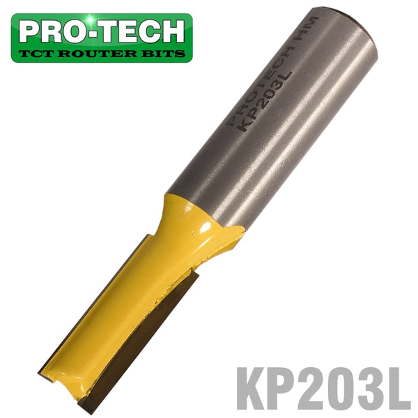 STRAIGHT BIT 3/8' (9.5MM) X 1'(25.4MM) TWO FLUTE LONG 1/2' SHANK - Power Tool Traders