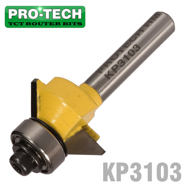 BEVEL TRIM 1/2' X 1/4' BOTTOM BEARING 45  1/4' SHANK - Power Tool Traders