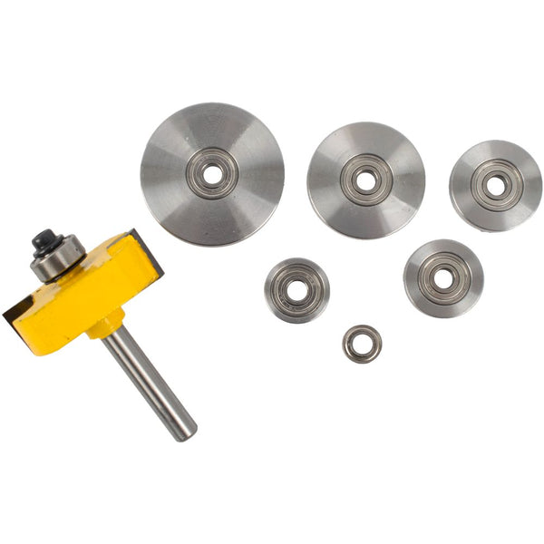 RABBETING BIT 1 1/2' X 1/16' DEPTH 9/16'  1/4'SHANK X 7 BEARINGS