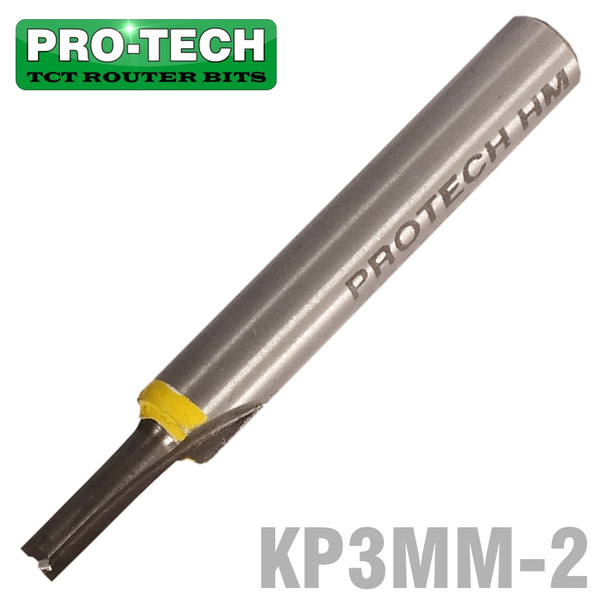 STRAIGHT BIT 3MM X 1/2' TWO FLUTE SOLID CARBIDE 1/4'SHANK - Power Tool Traders