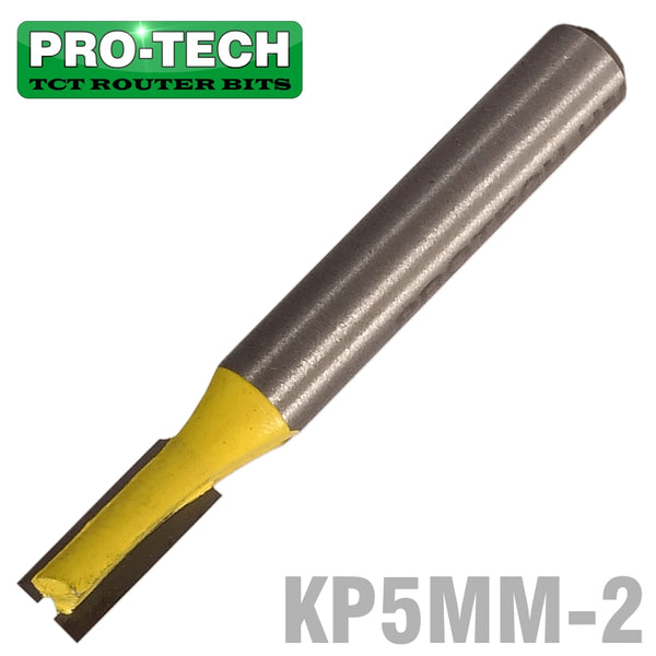 STRAIGHT BIT 5MM X 12MM TWO FLUTE METRIC 1/4' SHANK - Power Tool Traders