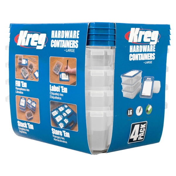 LARGE HARDWARE CONTAINER 4-PACK 114.30X158.80X50 MM - Power Tool Traders