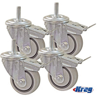 KREG 3' DUAL LOCKING CASTER SET (SET OF 4) - Power Tool Traders