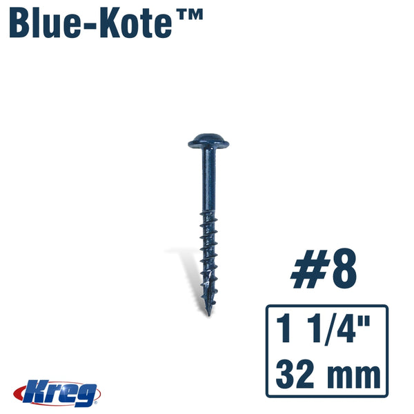KREG ZINC POCKET HOLE SCREWS 25MM 1.00' #8 COARSE THREAD MX LOC 1200CT - Power Tool Traders