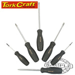 SCREWDRIVER SET 6 PCE ASSORTED SIZES AND TIPS WITH BLACK HANDLE - Power Tool Traders