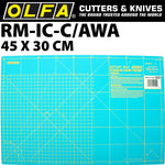 OLFA MAT ROTARY 450 X 300MM METRIC & INCH DOUBLE SIDED BLUE - Power Tool Traders
