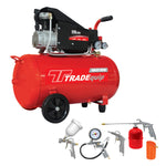50L DIRECT DRIVE AIR COMPRESSOR WITH 5 PIECE AIRTOOL KIT - Power Tool Traders