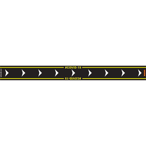 BLACK ARROW RIGHT - 800MM X 80MM SOCIAL DISTANCING STRIPS