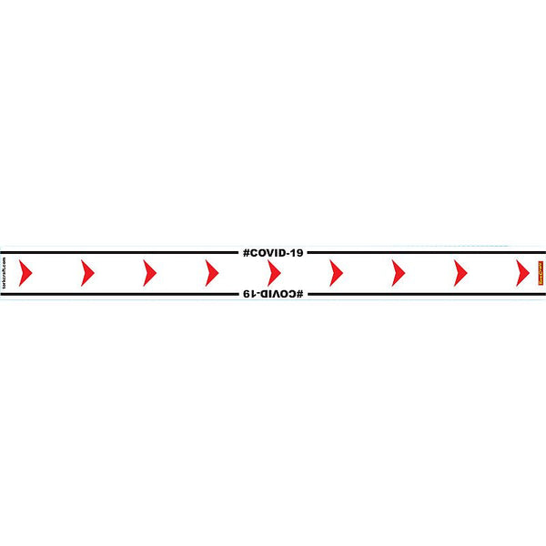 WHITE ARROW RIGHT - 800MM X 80MM SOCIAL DISTANCING STRIPS