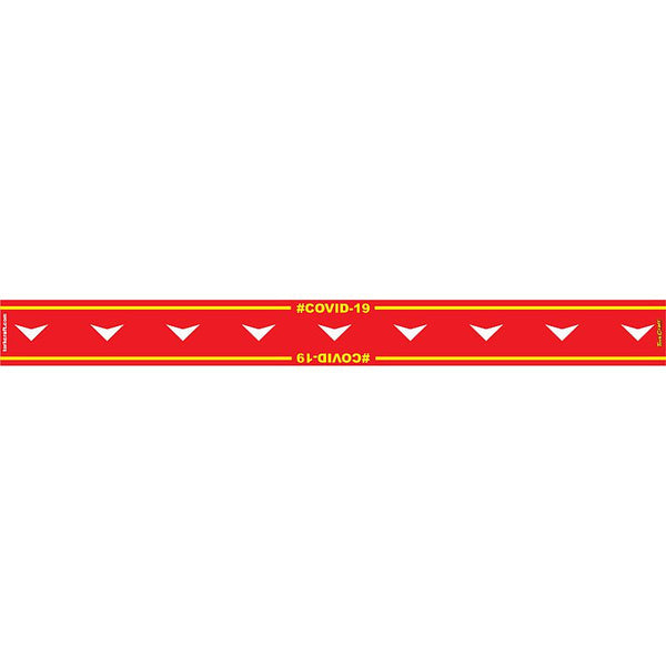 RED ARROW DOWN - 800MM X 80MM SOCIAL DISTANCING STRIPS
