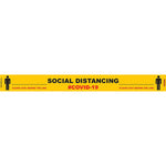 YELLOW BEHIND LINE - 800MM X 80MM SOCIAL DISTANCING STRIPS