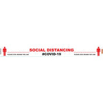 WHITE BEHIND LINE - 800MM X 80MM SOCIAL DISTANCING STRIPS