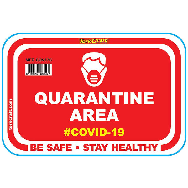RED QUARANTINE AREA - 470MM X 310MM SOCIAL DISTANCING WALL GRAPHICS