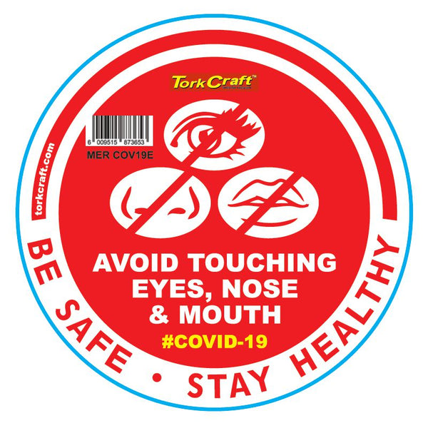RED NO TOUCHING FACE - 170MM ROUND AWARENESS GRAPHIC