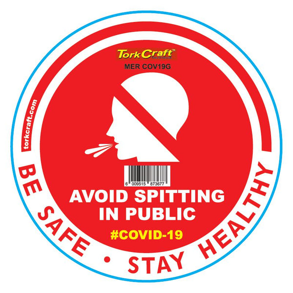 RED NO SPITTING - 170MM ROUND AWARENESS GRAPHIC