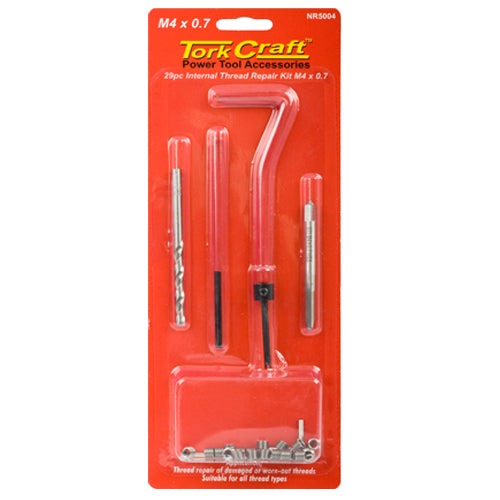 THREAD REPAIR KIT 29PC M4 X 0.7 X 1.5MM INTERNAL THREAD CARDED - Power Tool Traders