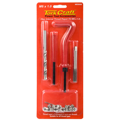THREAD REPAIR KIT 29PC M6 X 1.0 X 1.5MM INTERNAL THREAD CARDED - Power Tool Traders