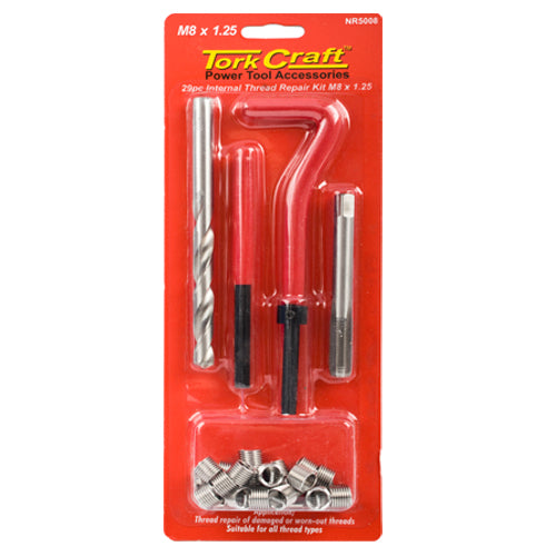 THREAD REPAIR KIT 29PC M8 X 1.25 X 1.5MM INTERNAL THREAD CARDED - Power Tool Traders