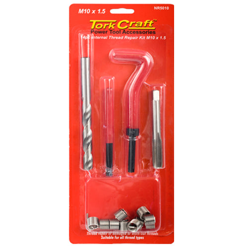 THREAD REPAIR KIT 14PC M10 X 1.5 X 1.5MM INTERNAL THREAD CARDED - Power Tool Traders