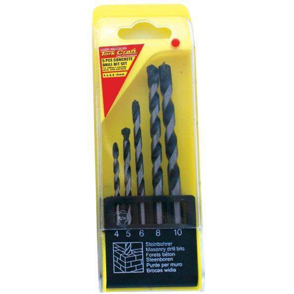 MASONRY DRILL BIT SET 5PC 4-10MM - Power Tool Traders