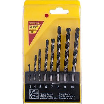 MASONRY DRILL BIT SET 8PC 3-4-5-6-7-8-9-10MM - Power Tool Traders
