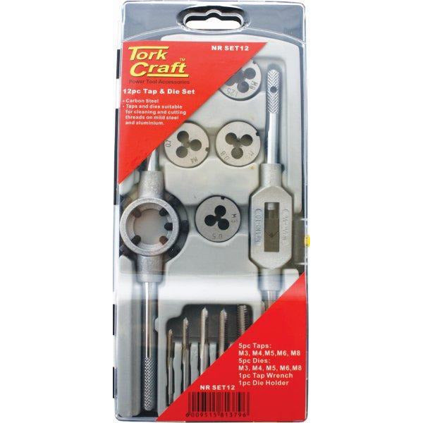 12PC WS TAP & DIE SET - PLASTIC CASE - Power Tool Traders