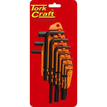 HEX ALLEN KEY SET 10PC 1.5-10MM CARDED CR-V - Power Tool Traders