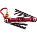 FOLDING KEY SET HEX 2-2.5-3-4-5-6 RED CHROME PLATED - Power Tool Traders