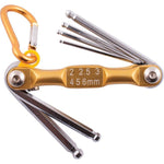 FOLDING KEY SET BALL POINT 2-2.5-3-4-5-6 YELLOW CHROME PLATED - Power Tool Traders