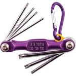 FOLDING KEY SET TORX T8-9-10-15-20-25-30 PURPLE CHROME PLATED - Power Tool Traders