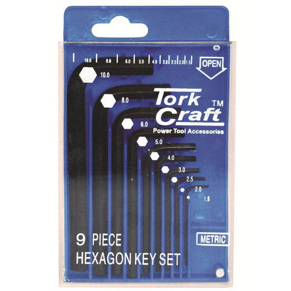 HEX KEY SET 9PC 1.5-10MM CR-V IN PLASTIC CASE - Power Tool Traders