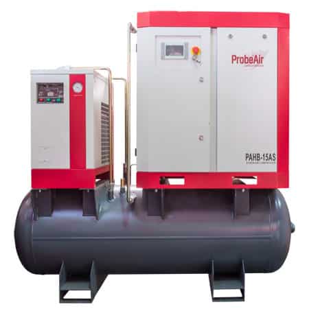 PAHB-15ASVSD Probe Air Screw Compressor Full Feature Variable Speed Drive 15Hp / 11Kw 53Cfm 8Bar On 500L Pressure Vessel Including Dryer