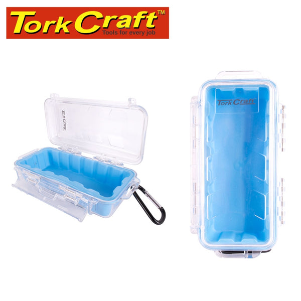 MICRO CASE BLUE 198 X 100 X 60MM SIL./LINER WITH CARABIN.CLIP - Power Tool Traders