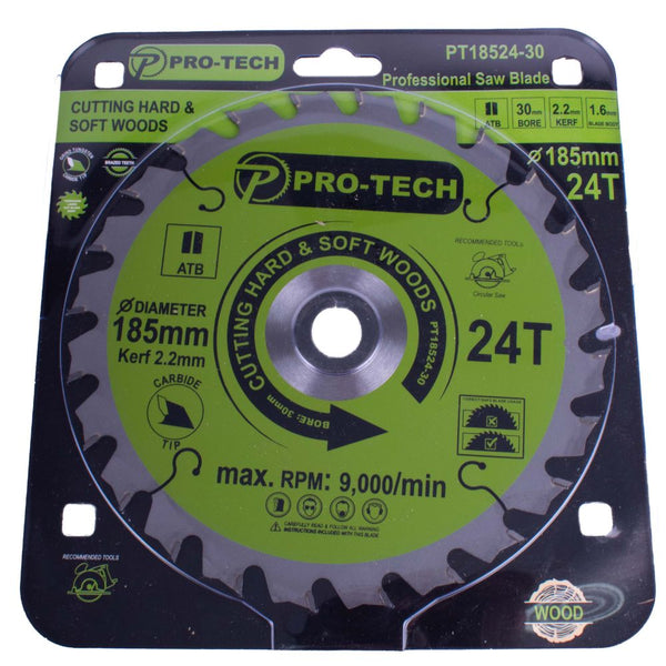 SAW BLADE TCT 185 X 2.2 X 30 X 24T WOOD PROF.