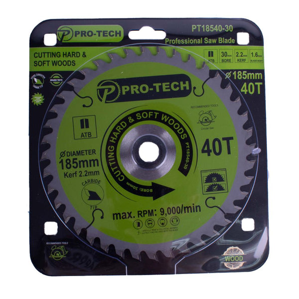 SAW BLADE TCT 185 X 2.2 X 30 X 40T WOOD PROF.