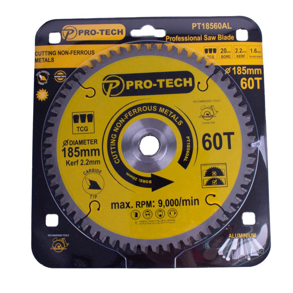 SAW BLADE TCT 185 X 2.2 X 20 X 60T ALUM. PROF.